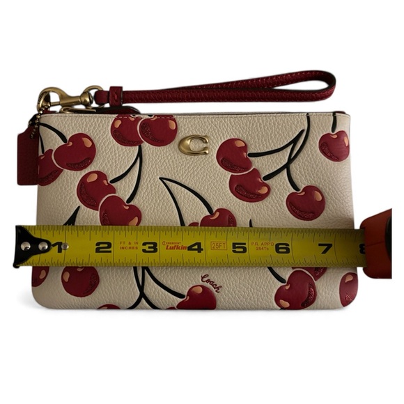 NEW Coach Cherry Print Leather Wristlet - Picture 8 of 9